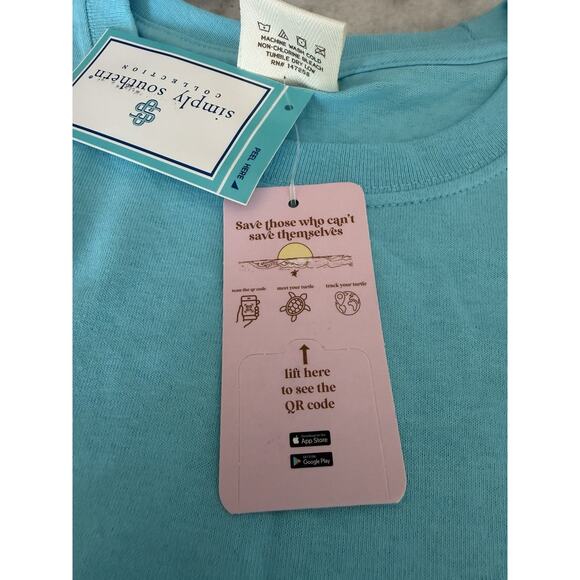 Simply Southern Blue Turtle Christmas Holiday Long Sleeve Tee Shirt Size Small - Picture 4 of 7